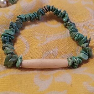 MadeByMe Natural Turquoise and bone Bracelet